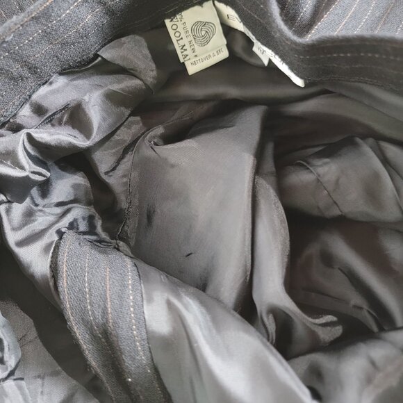 Evan-Picone Womens Black Pinstripe Wool Pleated Dress Pants Sz 10 Career Pockets - Picture 5 of 11